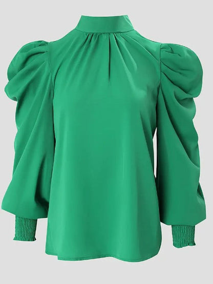 Turtleneck Ruffle Design Blouse Bo305