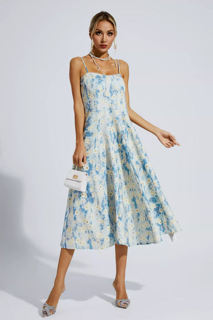 Edith Blue Slip Maxi Dress