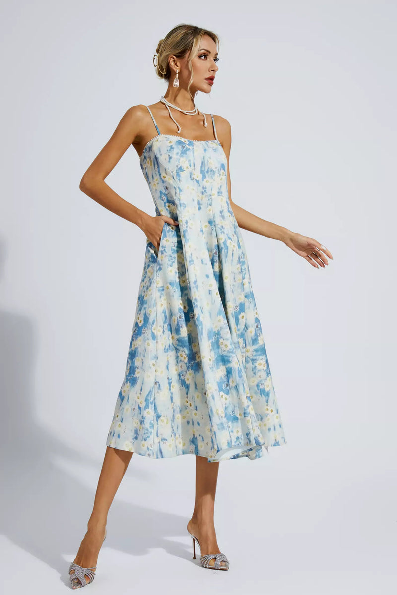 Edith Blue Slip Maxi Dress