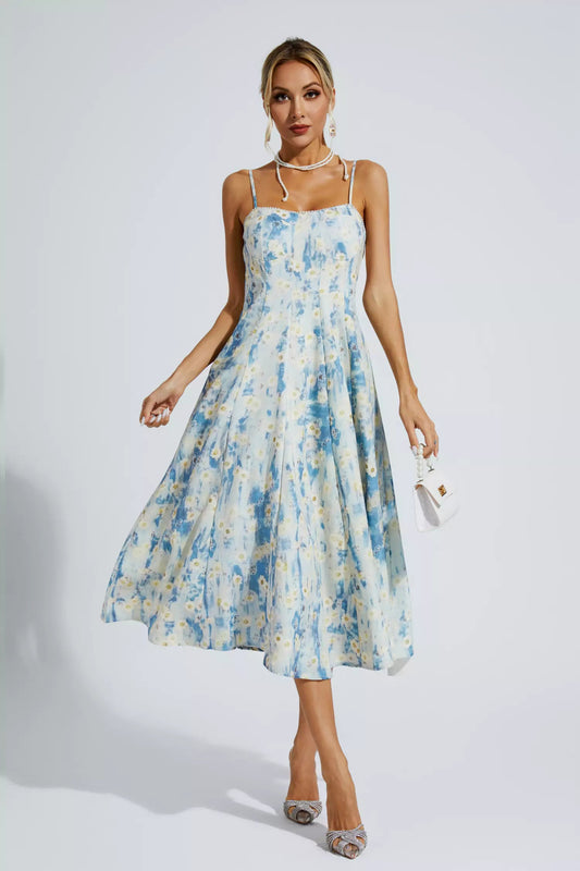 Edith Blue Slip Maxi Dress
