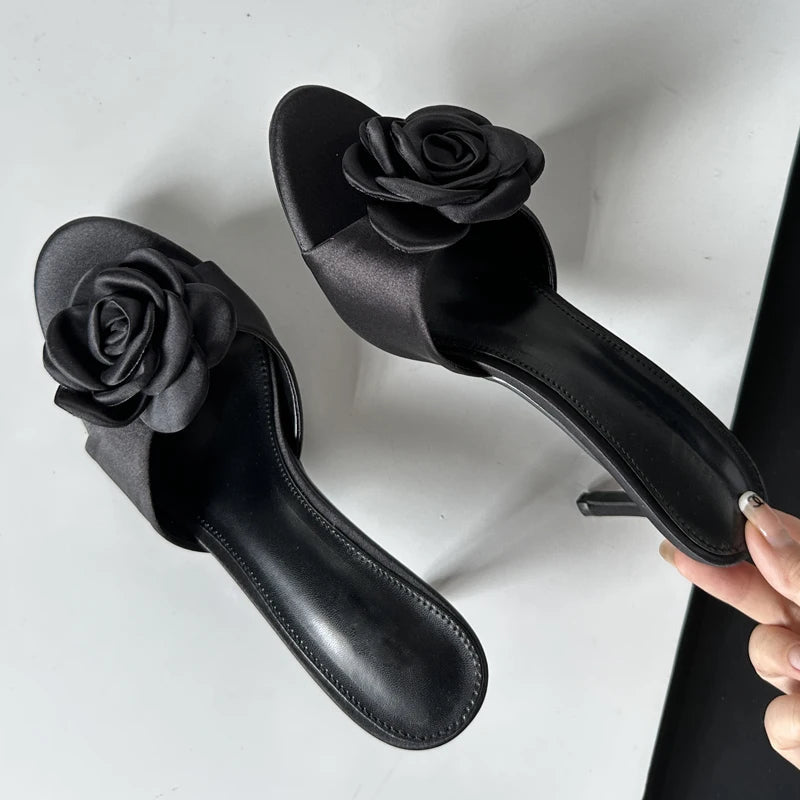 Summer Narrow Band Party Stripper Slippers Mules Slides Shoes Low Heel Pumps