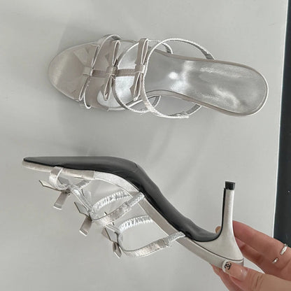 Design Narrow Band Summer Beach Stripper Slippers Slides Shoes Low Heel Pumps