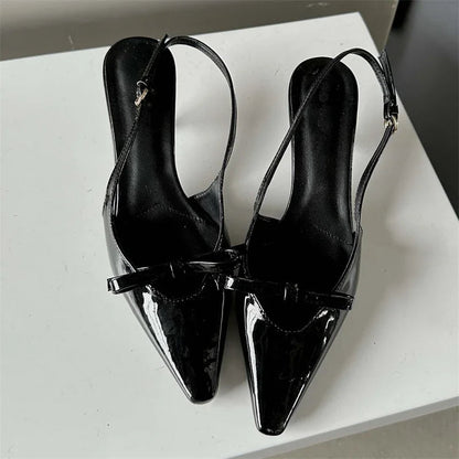 Pointed Toe Slingbacks Buckle Strap Thins Wedding Party Mules Shoes Low Heel Pumps
