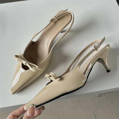 Pointed Toe Slingbacks Buckle Strap Thins Wedding Party Mules Shoes Low Heel Pumps