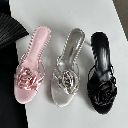 Summer Narrow Band Party Stripper Slippers Mules Slides Shoes Low Heel Pumps