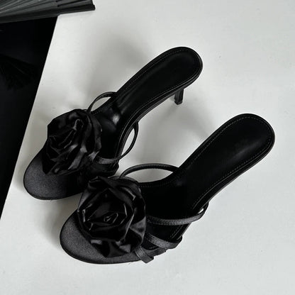 Summer Narrow Band Party Stripper Slippers Mules Slides Shoes Low Heel Pumps