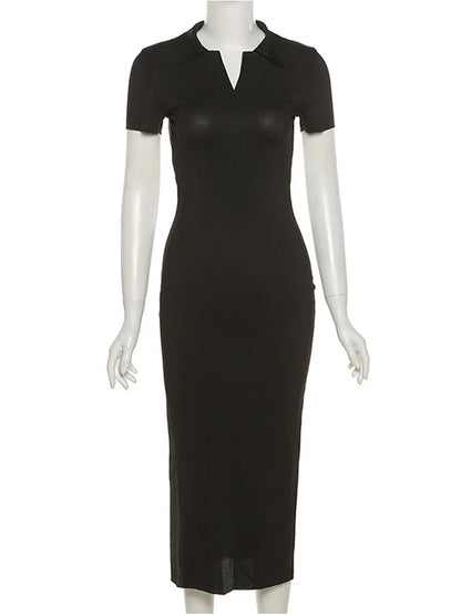 Knitted Short Backless Bandage Stretch Lady Midi Dresses