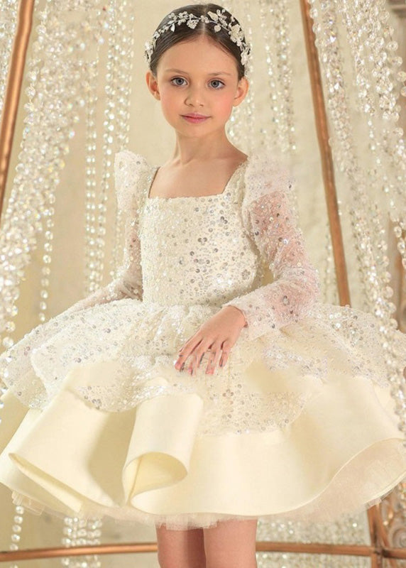 Pink Square Collar Bow Sequins Tulle Maxi Dresses Spring Ys038