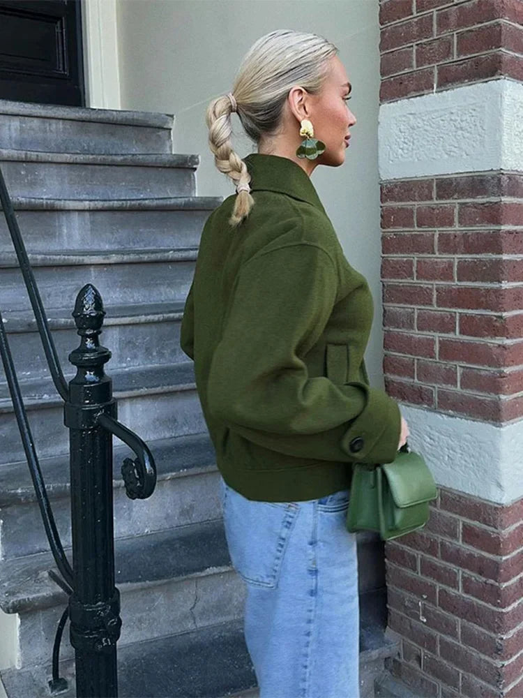 Single Lapel Long Warm Autumn Winter Street Coat