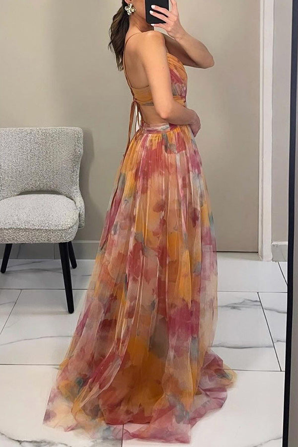 Elowen | Painted V-neck Maxi Dress