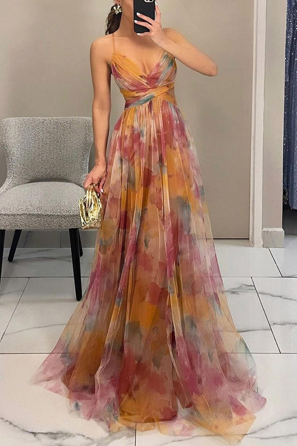 Elowen | Painted V-neck Maxi Dress