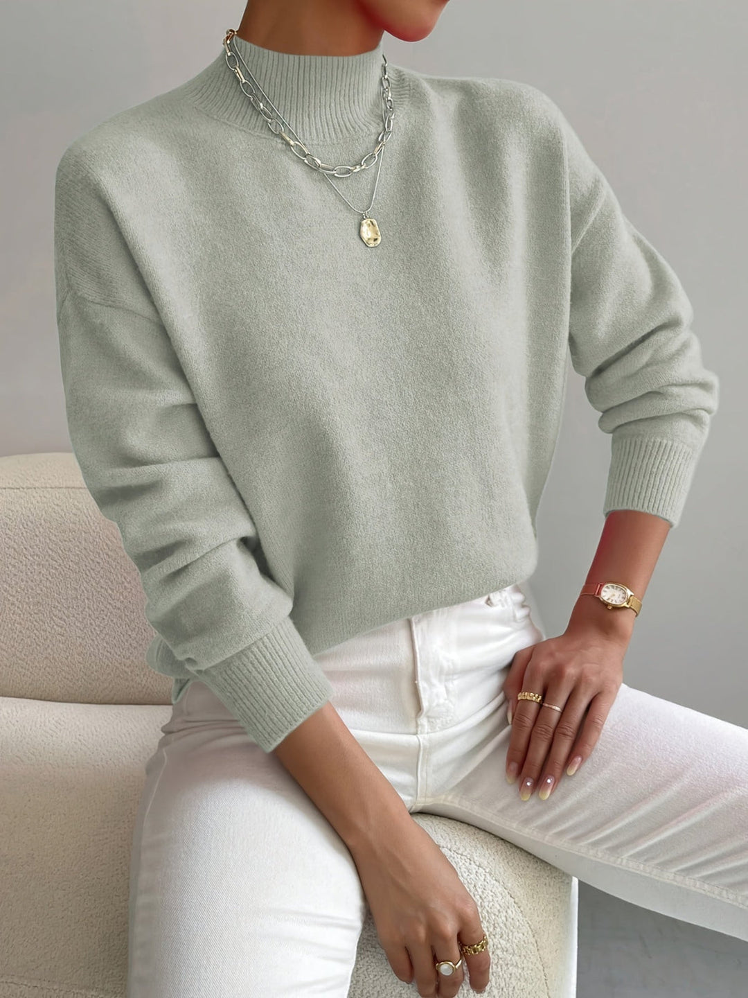 Emma | Mock Neck Spring Sweater