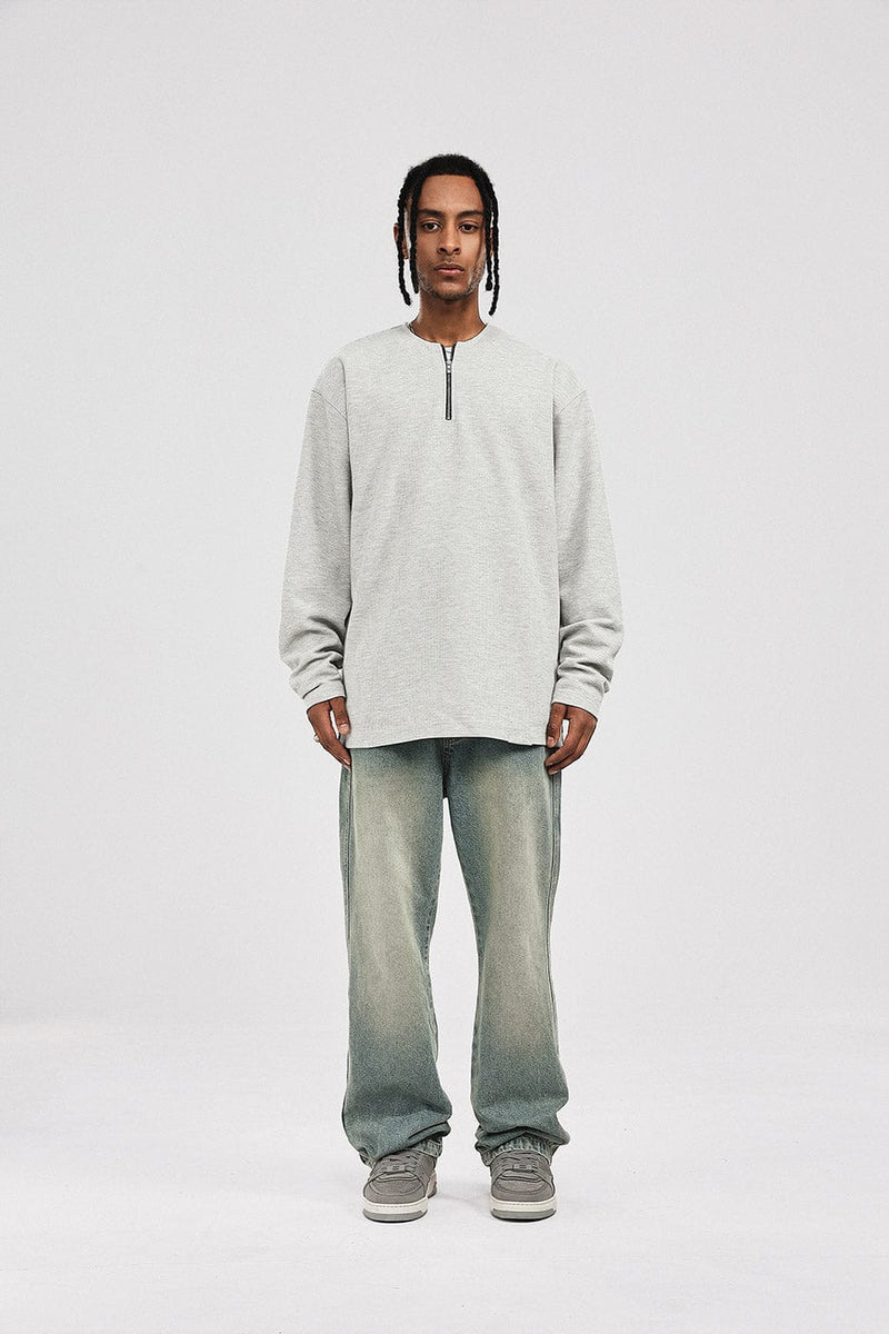 Quarter Zip Waffle Sweatshirt