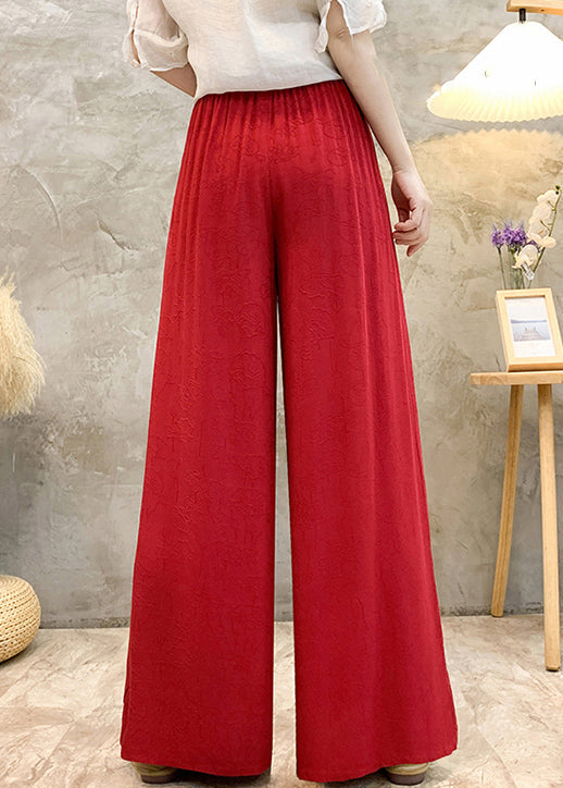 Style High Waisted Embroidered Wide Leg Pants Summer Bv048