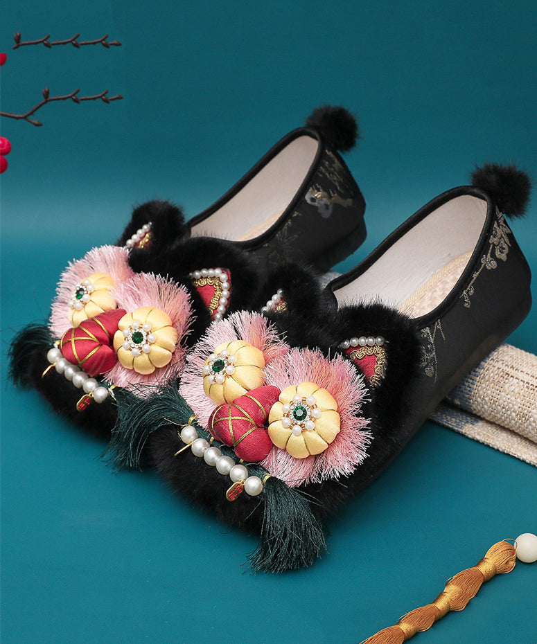 Style Splicing Tiger Head Shoes Embroidered Soft Sole Tq038