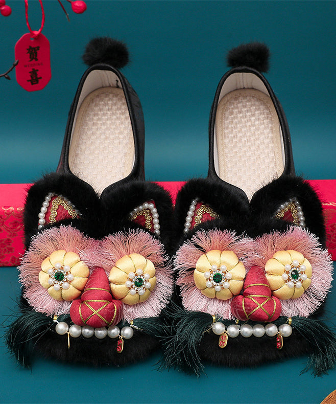 Style Splicing Tiger Head Shoes Embroidered Soft Sole Tq038