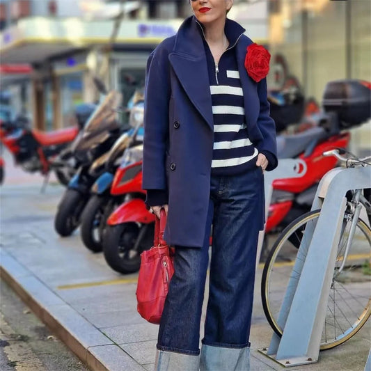 American Style Long Striped Knitted Sweater