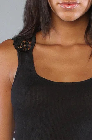 Sleeveless Lace Small Vest T-shirt
