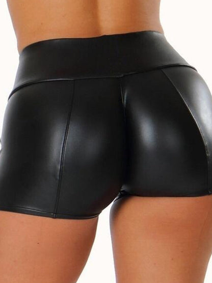 High Waist Faux Leather Shorts Ar50127