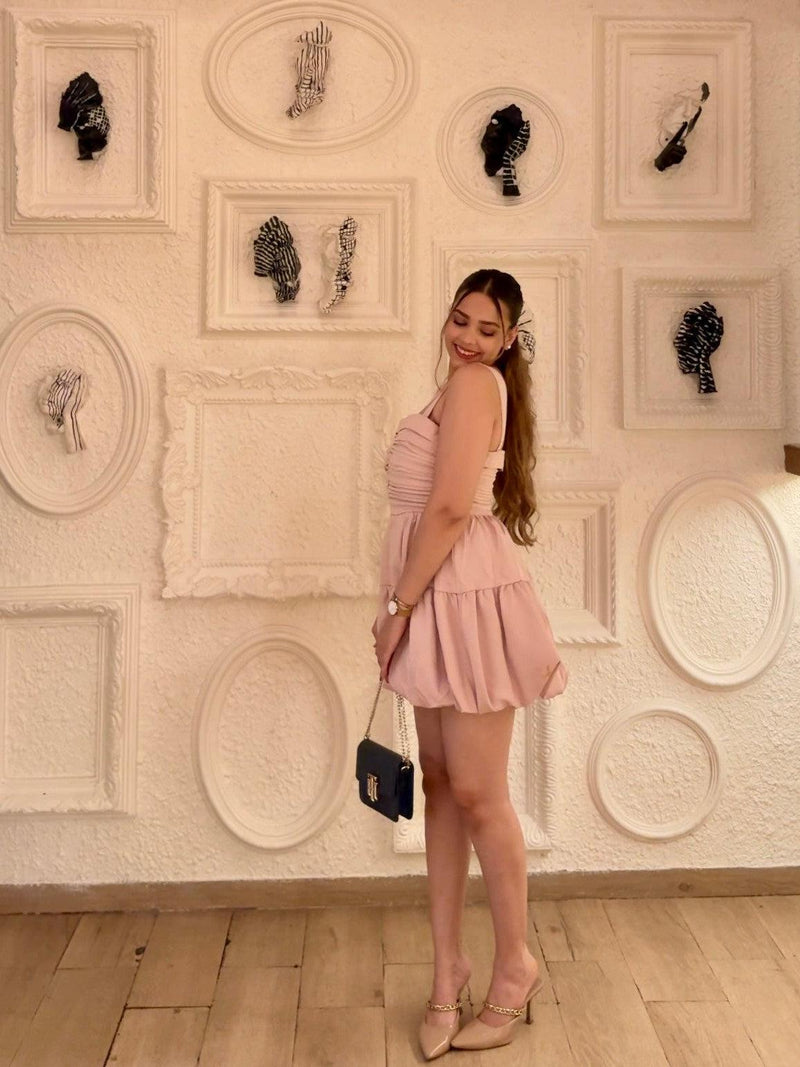 Sleeveless Ruffle Balloon Mini Dress