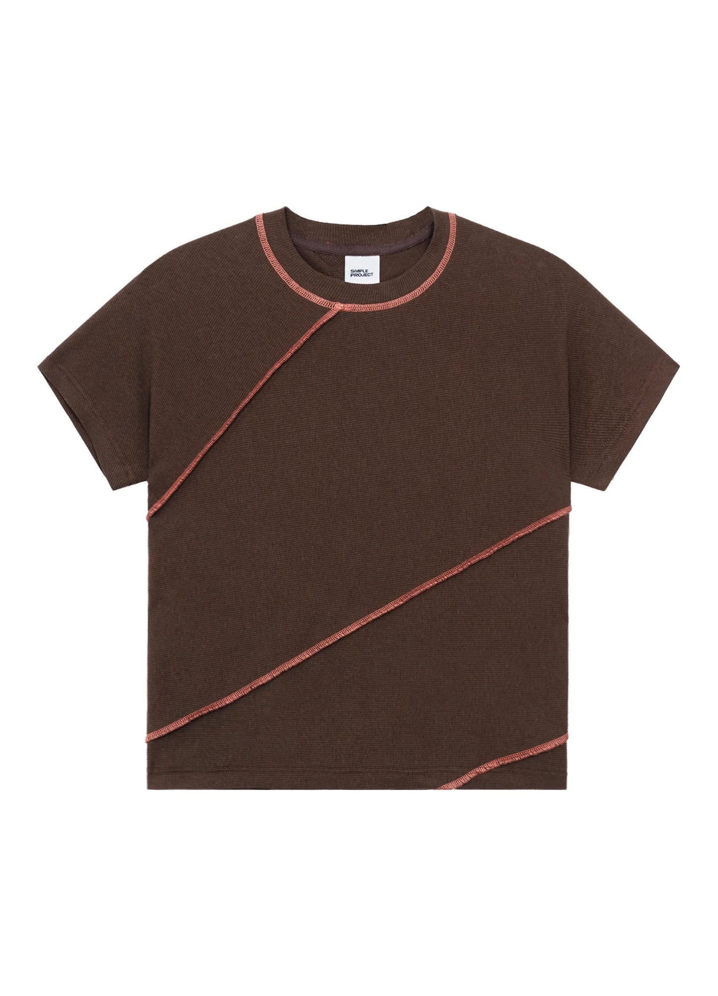 Ribbed T-shirt With Contrast Stitching
