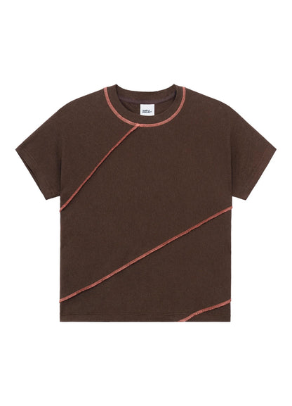 Ribbed T-shirt With Contrast Stitching