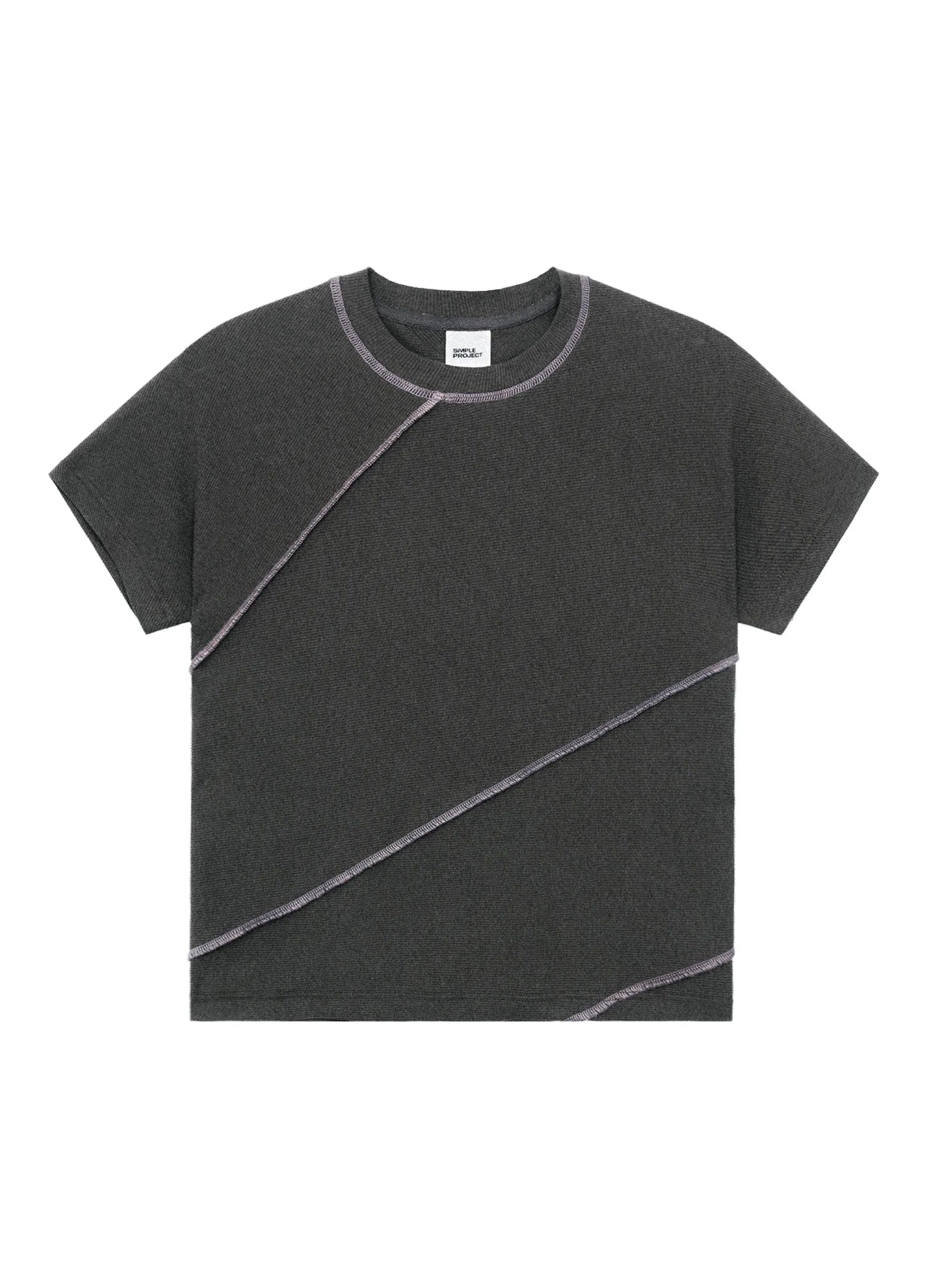 Ribbed T-shirt With Contrast Stitching