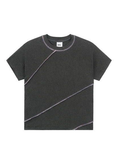 Ribbed T-shirt With Contrast Stitching