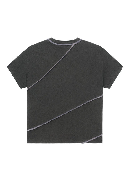 Ribbed T-shirt With Contrast Stitching