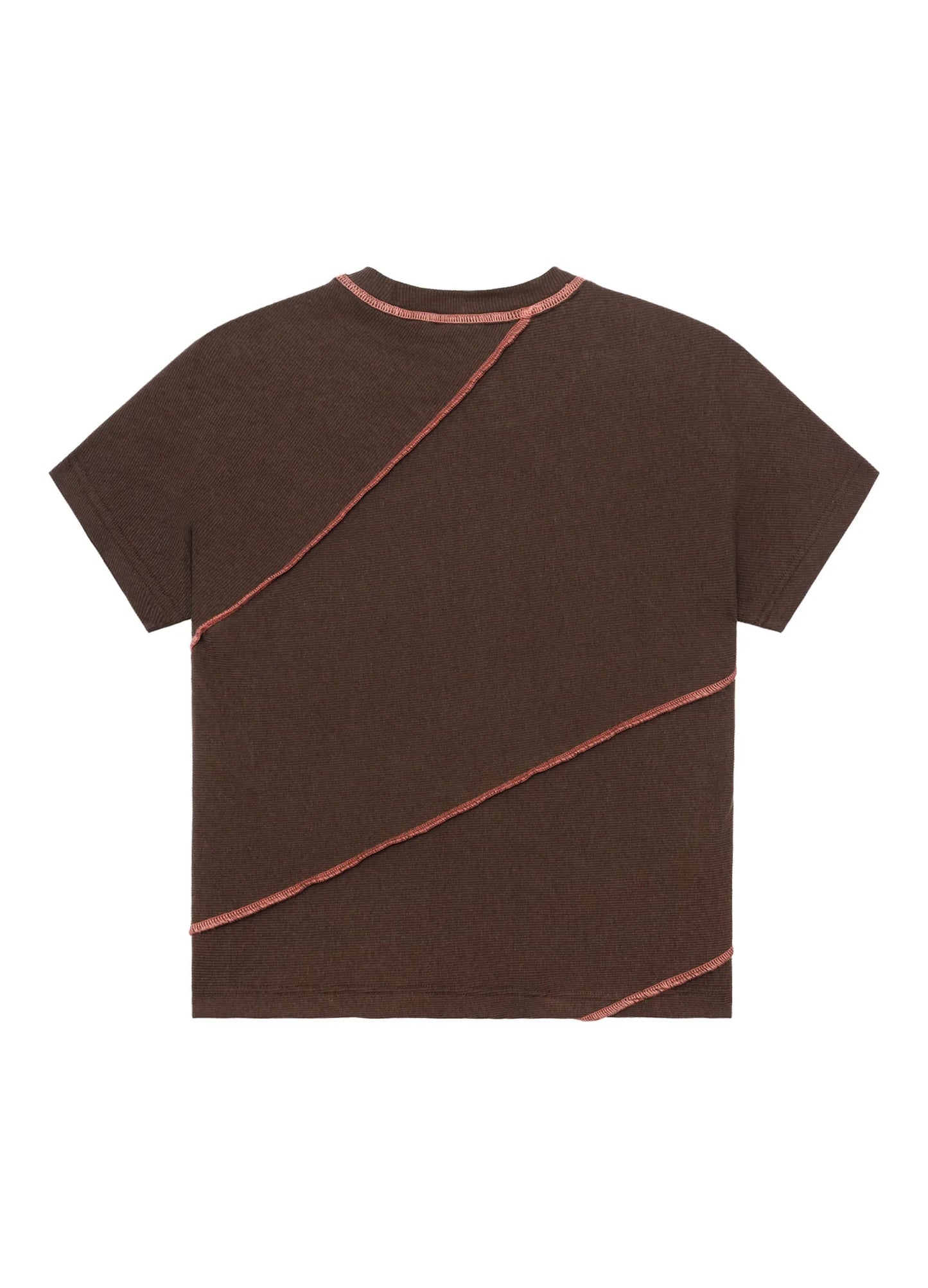 Ribbed T-shirt With Contrast Stitching