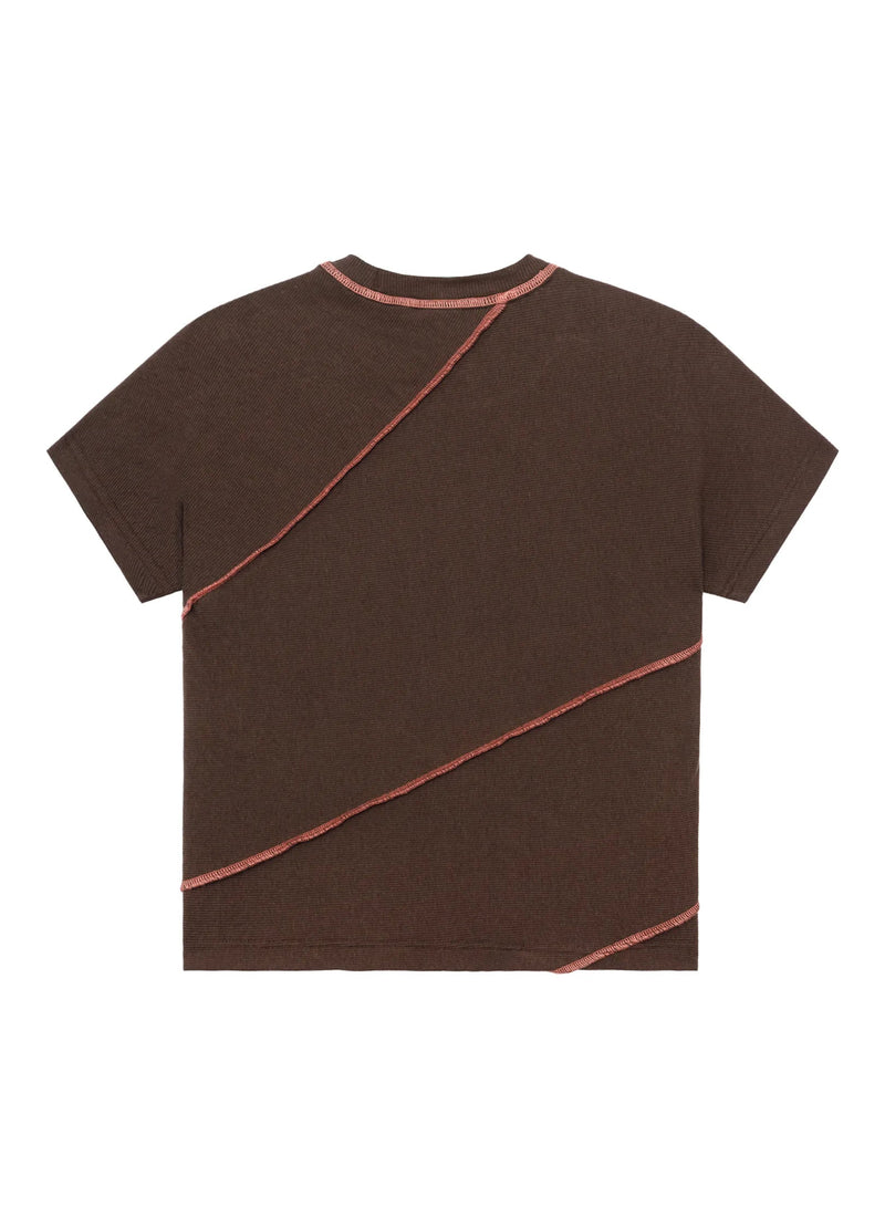 Ribbed T-shirt With Contrast Stitching