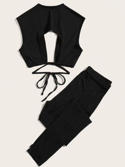 Sxy Crop Top See-through Pants Set Ar7045
