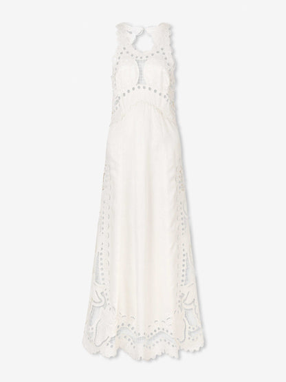 Cut-out Embroidery Maxi Dress
