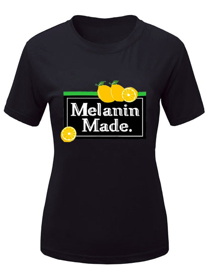 Lemon Melanin Made Letter Print T-shirt Ar500