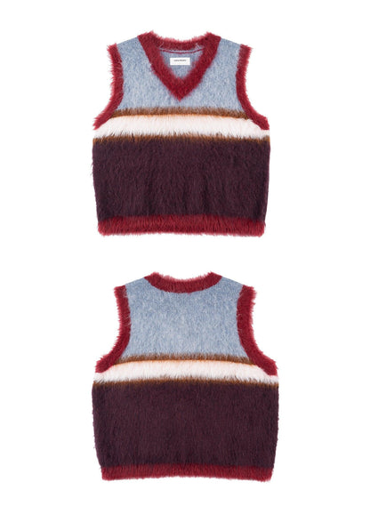 Versatile Fuzz Knit Sweater Vest