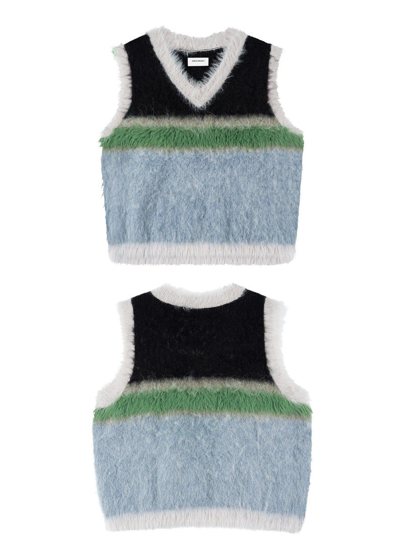 Versatile Fuzz Knit Sweater Vest