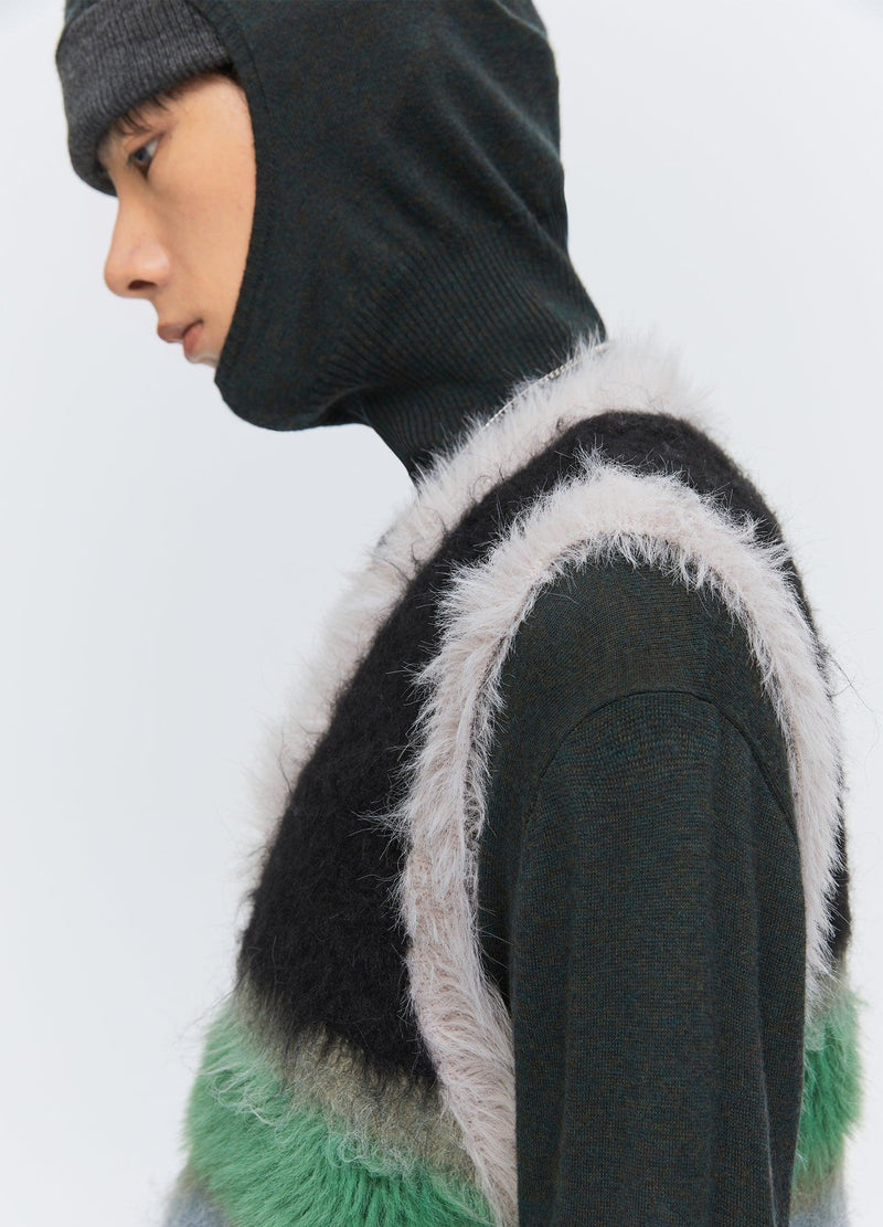 Versatile Fuzz Knit Sweater Vest