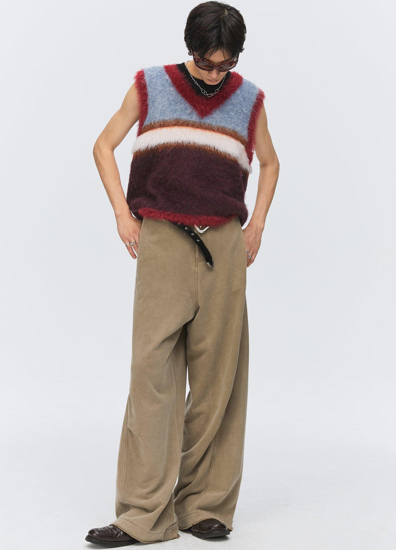 Versatile Fuzz Knit Sweater Vest
