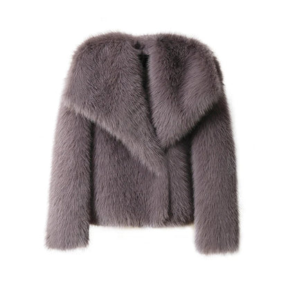 Fake Fox Fur Ins Short Big Collar Cool Fur Coat