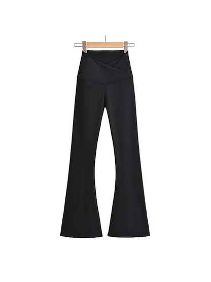 Fall Outfits Skinny Yoga Pants Flare Leggings Korean Style Yoga Pants Flare Leg Black