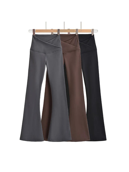 Fall Outfits Skinny Yoga Pants Flare Leggings Korean Style Yoga Pants Flare Leg Black