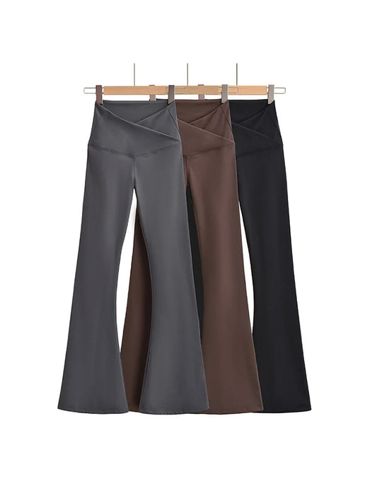 Fall Outfits Skinny Yoga Pants Flare Leggings Korean Style Yoga Pants Flare Leg Black