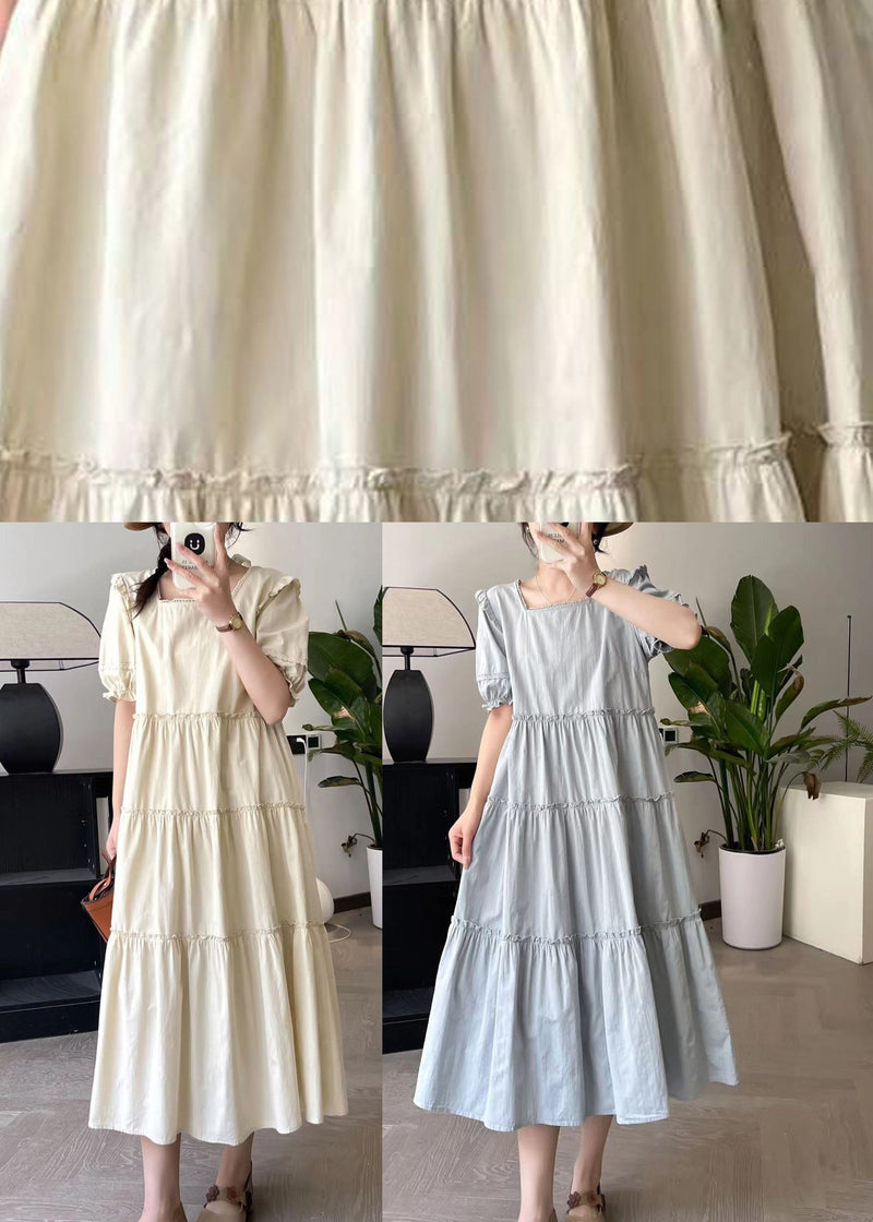 Blue Wrinkled Patchwork Vacation Maxi Dresses Summer Bv028