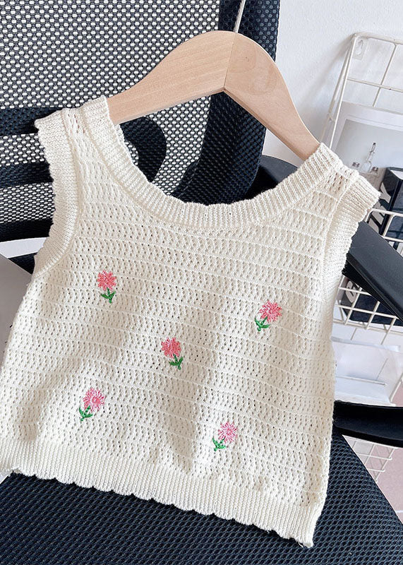 Beige Print Knit Vest and Shorts Two Pieces Set Summer Ss1005