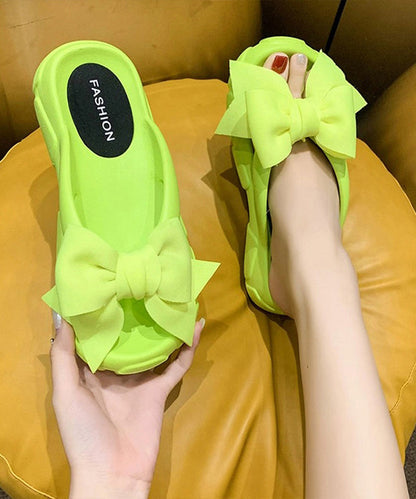 Bow Splicing Slippers Shoes Rose Peep Toe Aa020