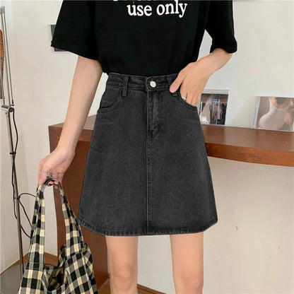 Denim High Waist Slim Retro Small Sheath Skirt