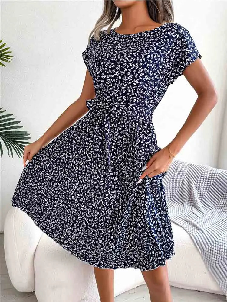 Pleated a Line Long Spring Short High Midi Dresses