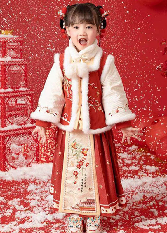 Turtleneck Warm Fleece Coats Fur Collar and Maxi Skirts Two Pieces Set Winter Tr009