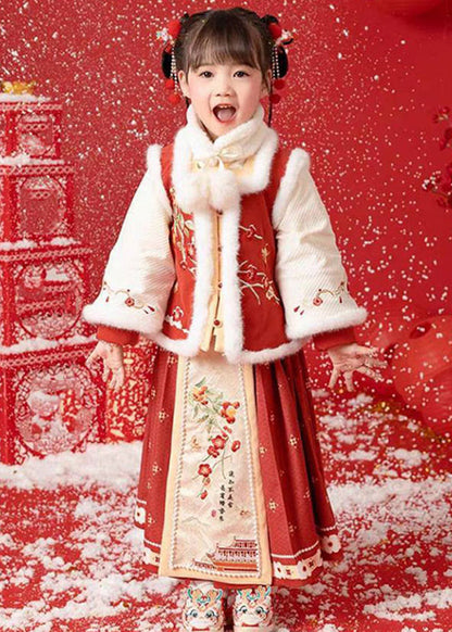 Turtleneck Warm Fleece Coats Fur Collar and Maxi Skirts Two Pieces Set Winter Tr009