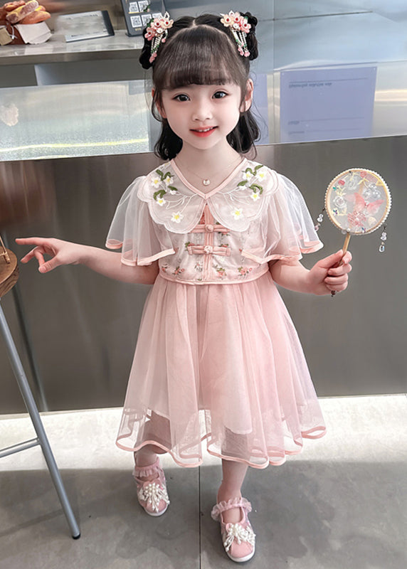 Green V Neck Embroideried Patchwork Tulle Long Dresses Summer Mn031